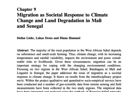 Migration as Societal Response to Climate Change and Land Degradation in Mali and Senegal