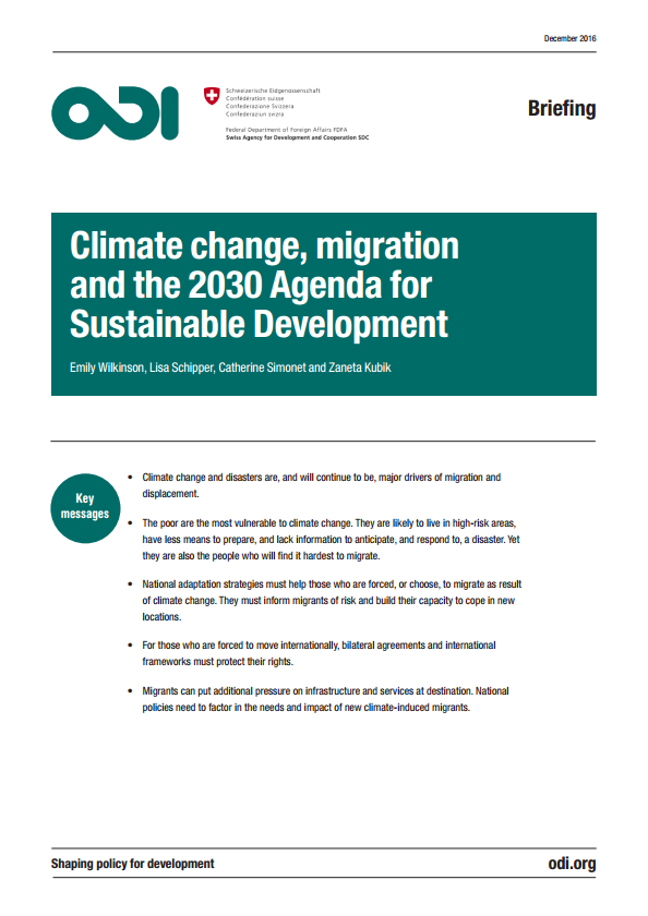 Climate Change Migration And The 2030 Agenda For Sustainable Development Environmental Migration Portal