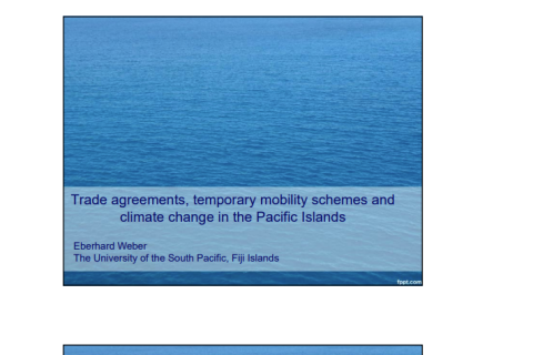 Trade agreements, temporary mobility schemes and climate change in the Pacific Islands