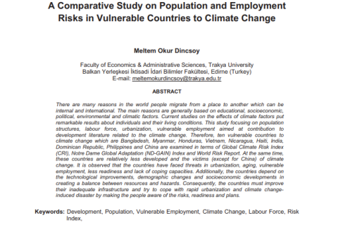 A Comparative Study on Population and Employment Risks in Vulnerable Countries to Climate Change