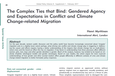 The Complex Ties that Bind: Gendered Agency and Expectations in Conflict and Climate Change-related Migration