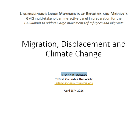 Migration, Displacement and Climate Change