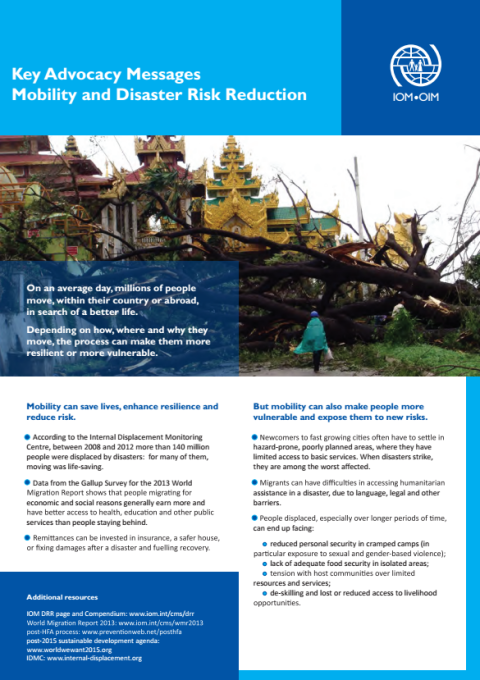 Key Advocacy Messages: Mobility and Disaster Risk Reduction  / Messages clés de plaidoyer: Mobilité et réduction des risques de catastrophe / Mensajes y recomendaciones clave: Movilidad y reducción del riesgo de desastres